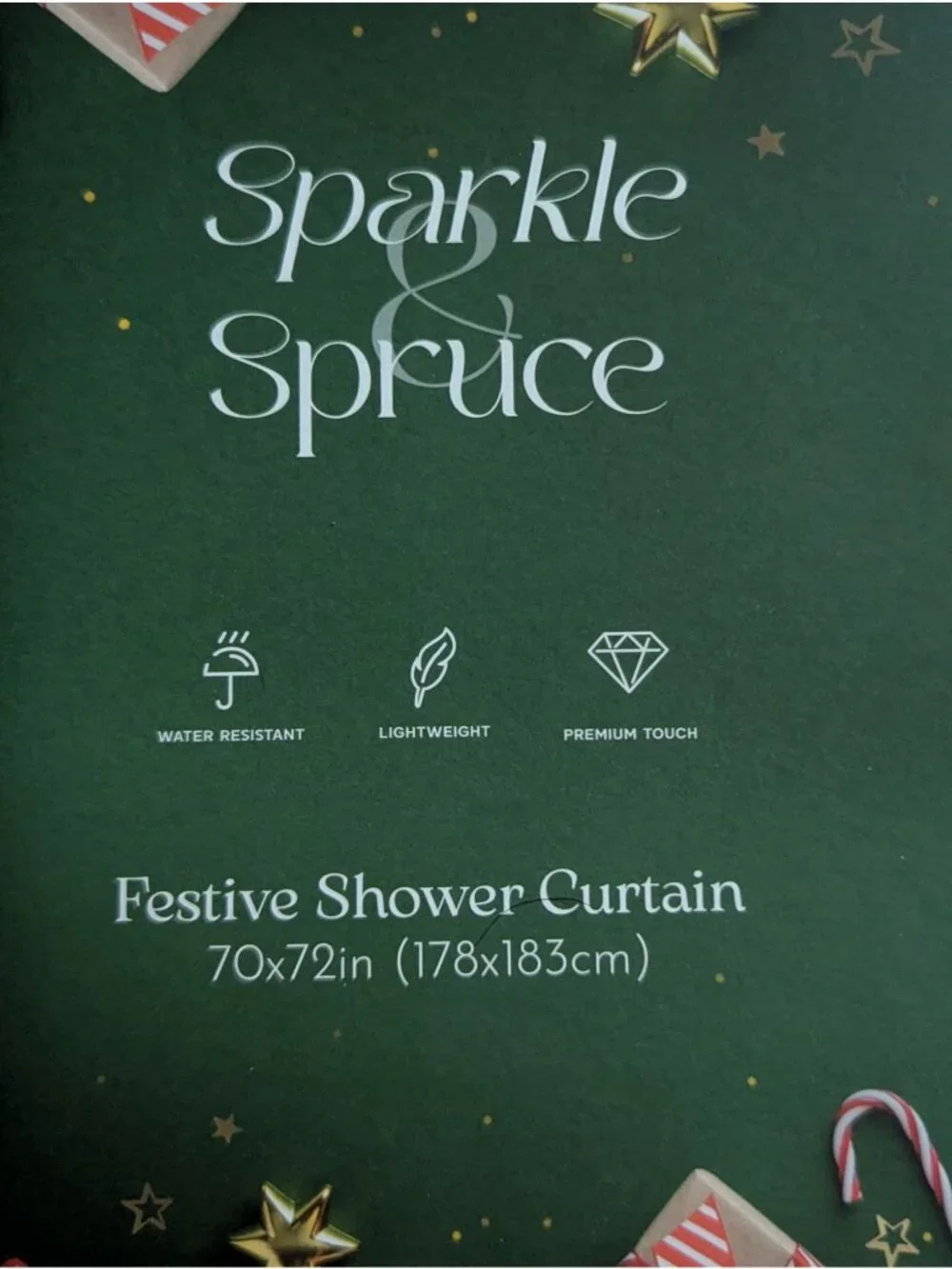 Sparkle & Spruce Festive Shower Curtain 70x72 Inches Pink Christmas Tree Pattern